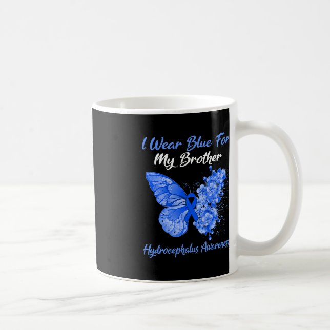 Mug Papillon Je Porte Du Bleu Pour Mon Frère Hydrocéph (Droite)