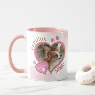Mug Papillon Maman Photo et Nom de Chien Personnalisés