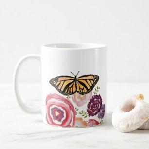 Mug Papillon Monarque Jardin Peinture Insecte