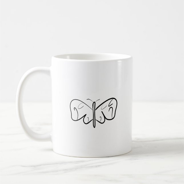Mug papillon noir et blanc (Gauche)