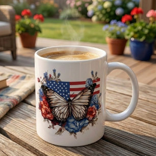 Mug Papillon patriotique du 4 juillet