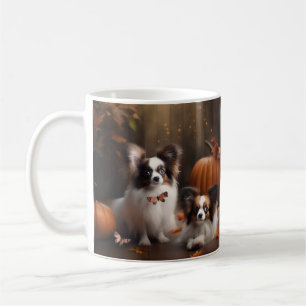 Mug Papillon Puppy Automne Citrouille de plaisir