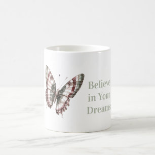 Mug Papillon Rayures Vert Blanc Bourgogne