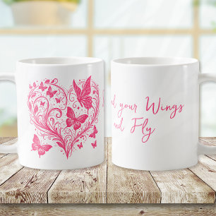 Mug Papillon rose Étaler vos ailes et voler