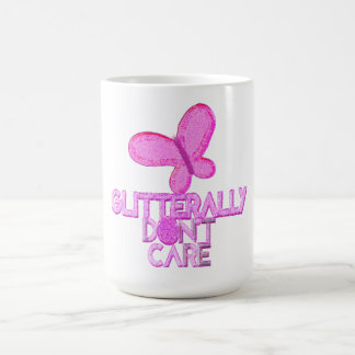 Mug Papillon rose pailleté s'en fiche