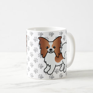 Mug Papillon Rouge Et Blanc Chien De Dessin Animé Mign