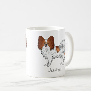 Mug Papillon Rouge Et Blanc Cute Chien Avec Nom Person