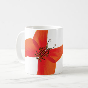 Mug Papillon rouge orange avec votre nom