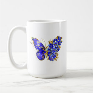 Mug Papillon saphir à fleurs