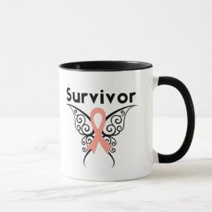 Mug Papillon utérin de tribal de survivant de Cancer
