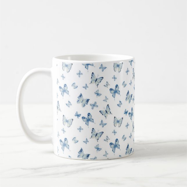 Mug Papillons bleus muqueuse arrière - plan (Gauche)