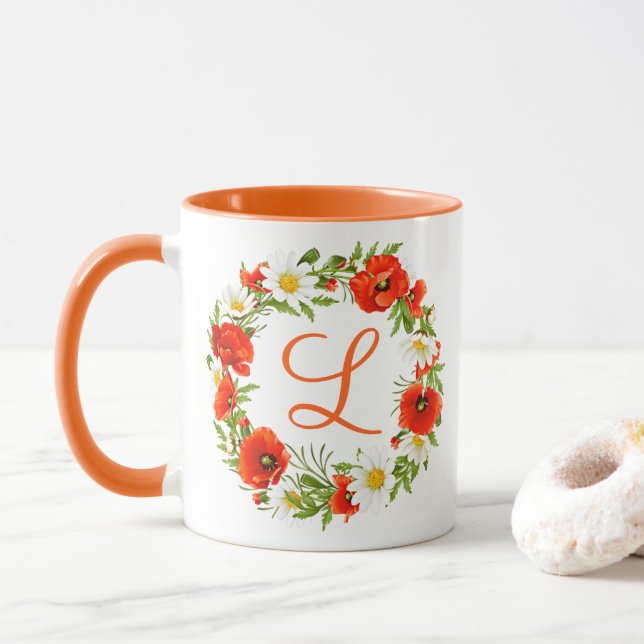 Mug Papillons de printemps personnalisés marguerites M (Avec donut)