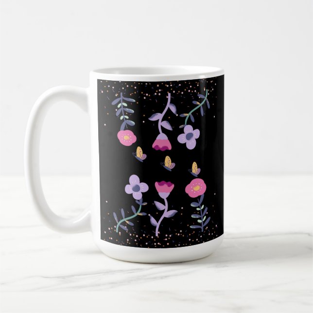 Mug papillons et fleurs (Gauche)