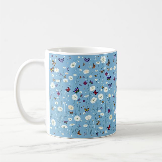 Mug Papillons et muqueuse de fleurs (Gauche)