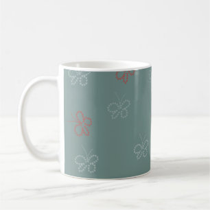 Mug Papillons Étoiles Vert Sauge