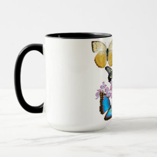 Mug Papillons Gracieux et fleurs