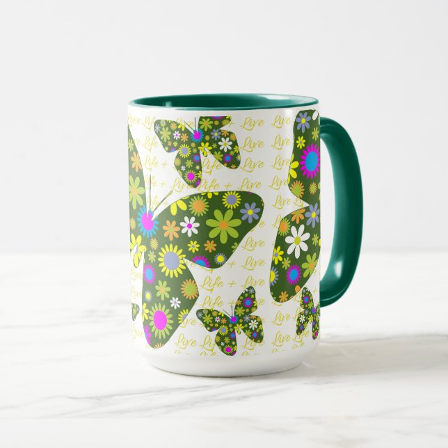 Mug Papillons Musique de vie (Devant droit)