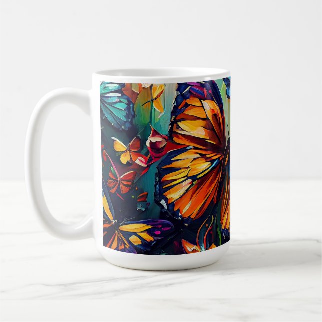 Mug Papillons Peinture à l'huile Style design 8 Café M (Gauche)