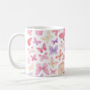 Mug Papillons rose violet jaune