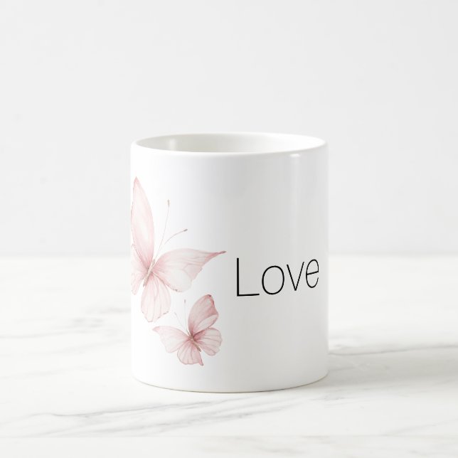 Mug Papillons roses aiment (Centre)