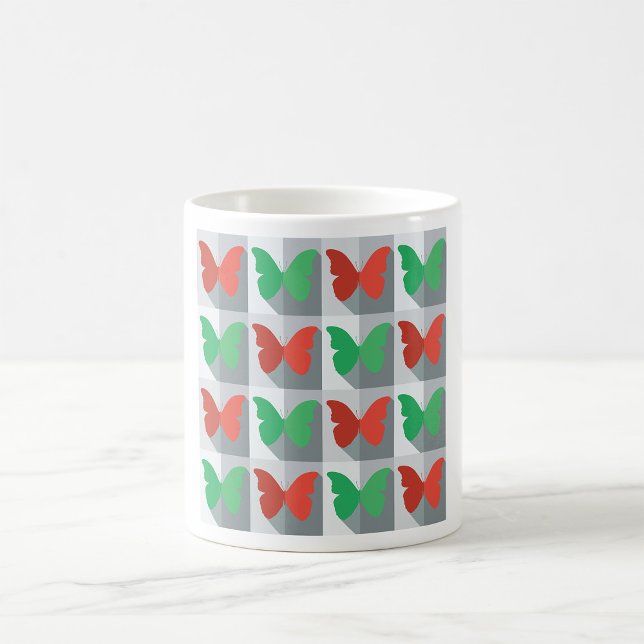 Mug Papillons rouges et verts (Créateur téléchargé)