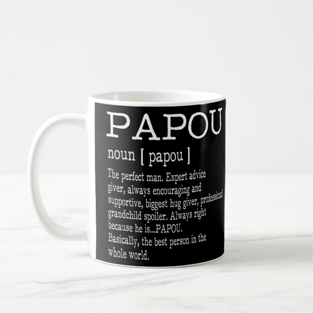 Mug Papou Définition de Grandpa Father's Day Toxits (Gauche)