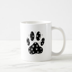 Mug Paquets blancs sur l'Empreinte de patte noir