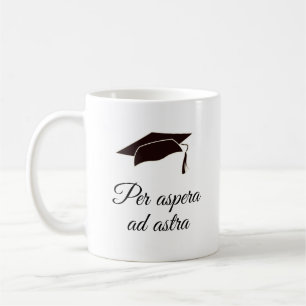 Mug Par aspera ad astra Latin Citation Script