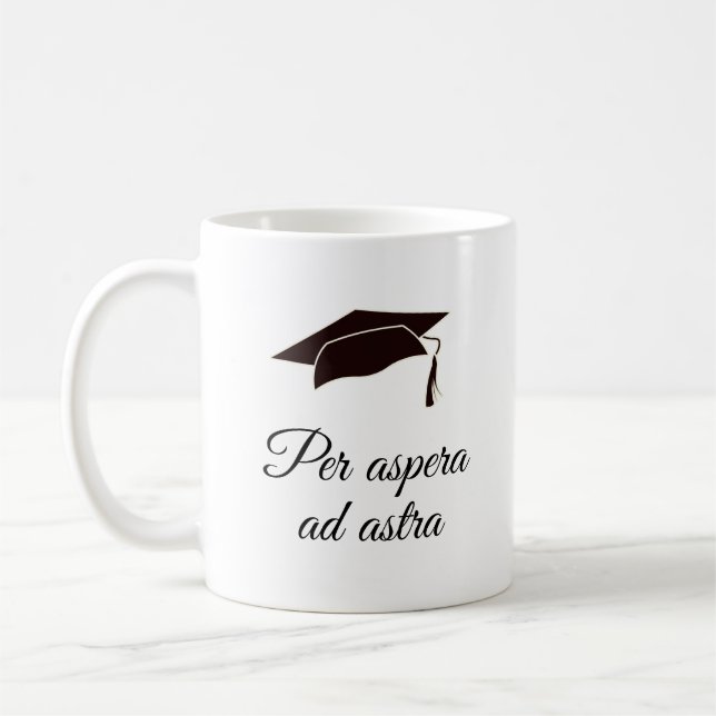Mug Par aspera ad astra Latin Citation Script (Gauche)