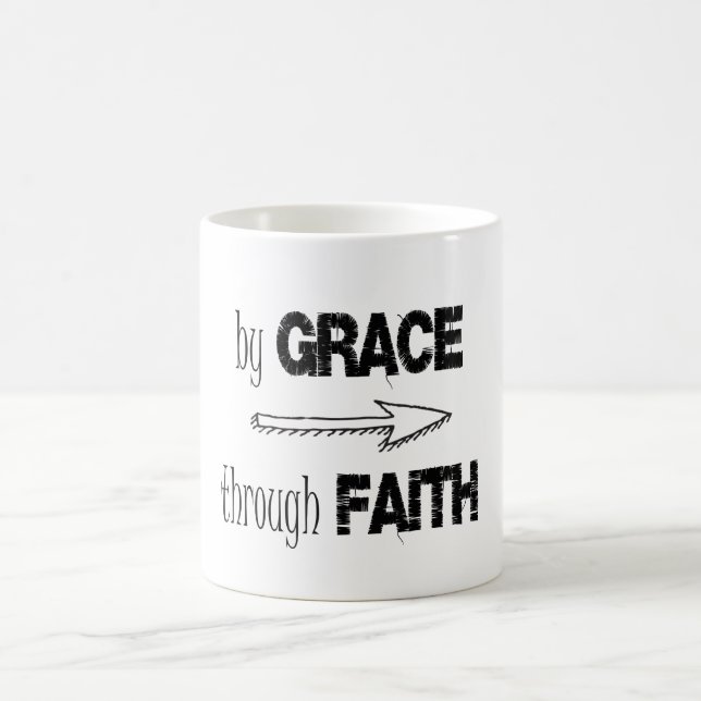 Mug Par grâce par la foi Bible Verse (Centre)