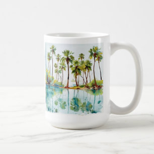 Mug Paradis de vacances Lagune tropicale Aquarelle v3