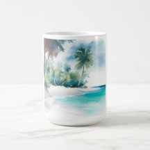 Paradis tropical avec plage de sable et palmiers