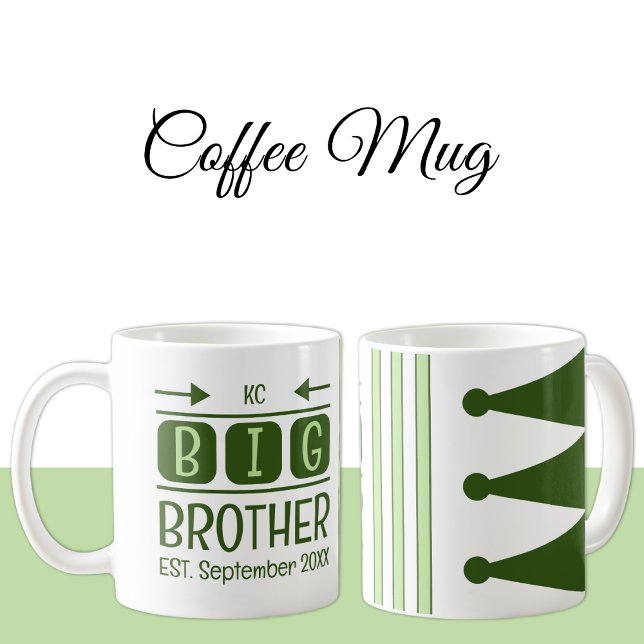 Mug Paraphe grand frère est. mois année verte (Créateur téléchargé)