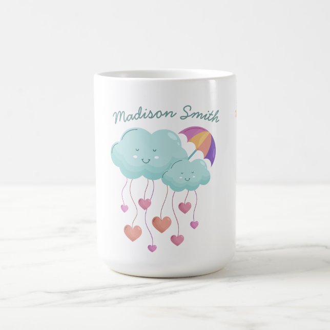 Mug Parapluie coloré avec de mignons nuages (Centre)