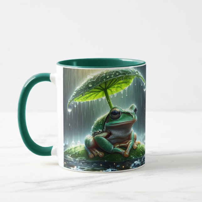 Mug Parapluie de feuille de grenouille mignonne Imagin (Gauche)