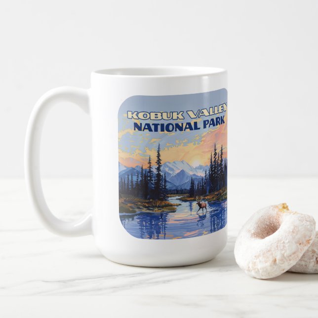 Mug Parc national de la vallée de Kobuk Alaska Caribou (Avec donut)