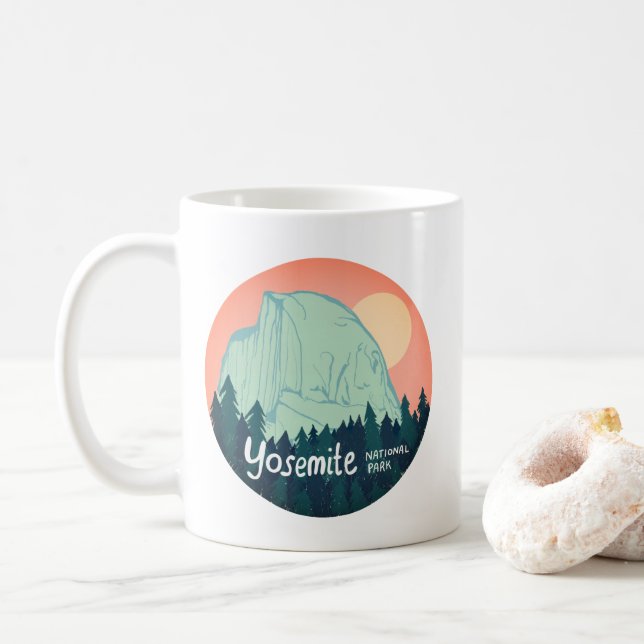 Mug Parc national de Yosemite Coucher de soleil à demi (Avec donut)
