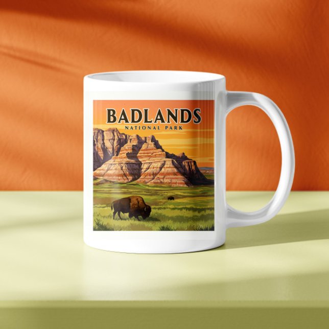 Mug Parc national des Badlands vintage (Créateur téléchargé)