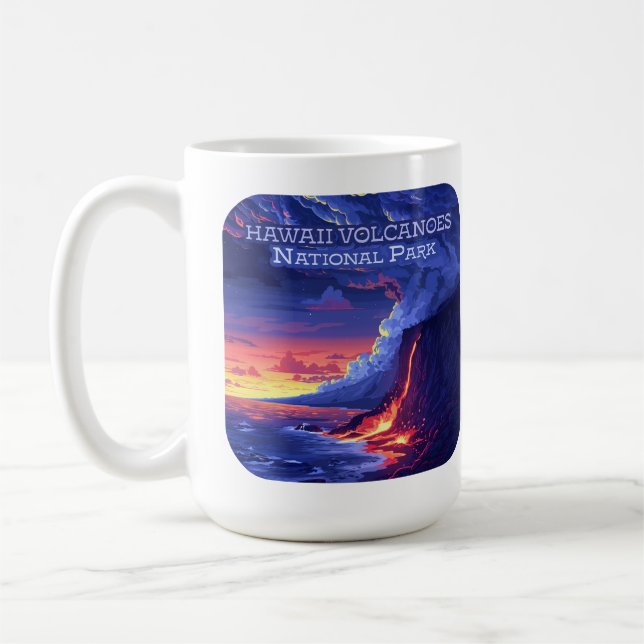 Mug Parc national des volcans d'Hawaii Big Island Retr (Gauche)