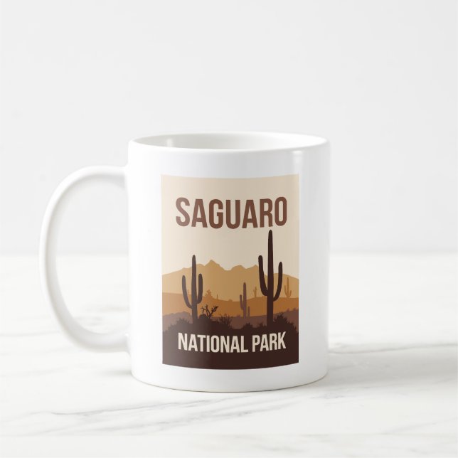 Mug Parc national du Saguaro Art de voyage minimal (Gauche)