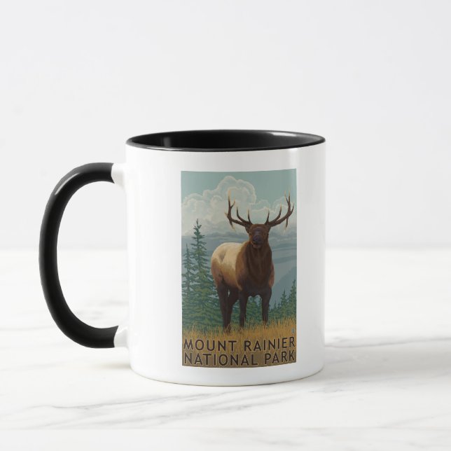 Mug Parc national Rainier, WashingtonElk Scene (Gauche)