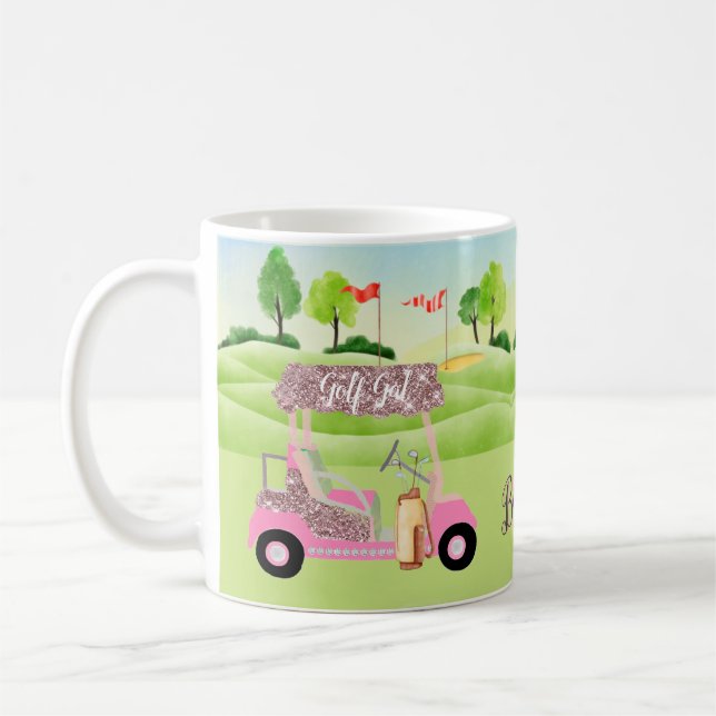 Mug Parcours De Golf Glitzy Fun Personnalisez Le Café  (Gauche)