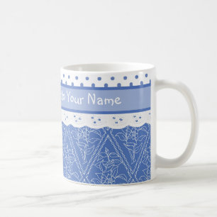 Mug Parenouilleurs bleus personnalisés Pois Faux Lace