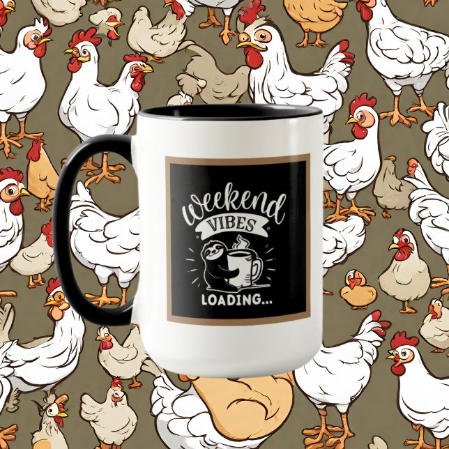 Mug paresse de café mignonne ajouter monogramme (Créateur téléchargé)