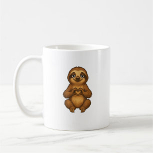 Mug Paresseux avec cœur _ T-shirt doux paresseux avec