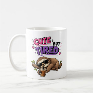Mug Paresseux mignon mais fatigué avec café glacé