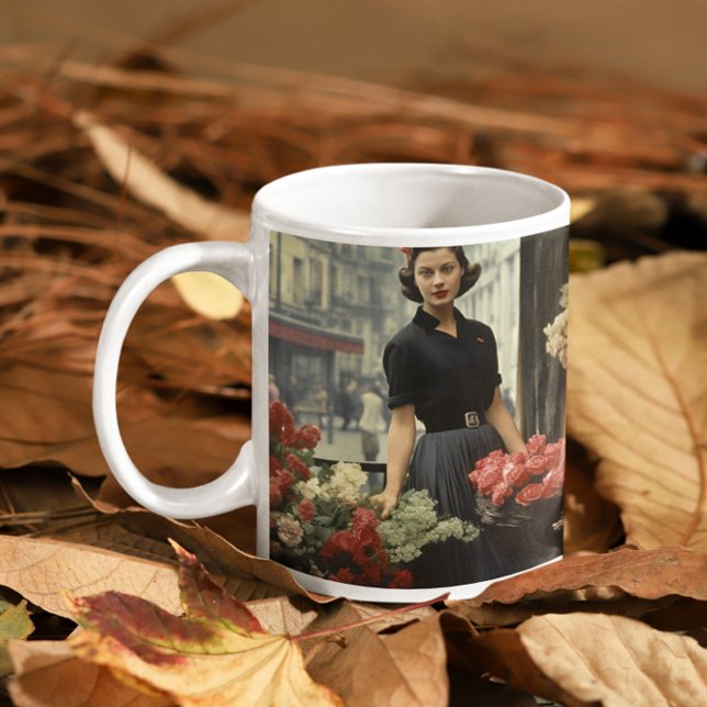 Mug Paris 60s Flower Lady 4 (Paris 60s Flower Lady 4 Coffee Mug
)