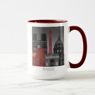 Mug Paris Elevages par nuit - Rouge