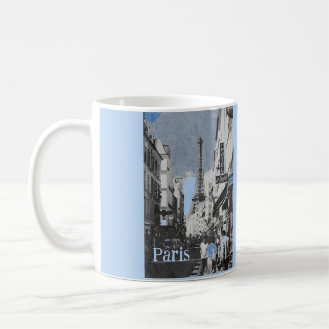 Mug Paris, France, avec une pointe de bleu (Gauche)
