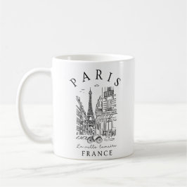 Mug Paris France – Sketch with Eiffel Tower & Café